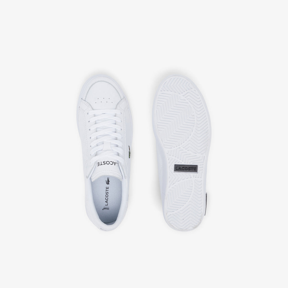 Women's Lacoste Powercourt Leather Considered Detailing Trainers