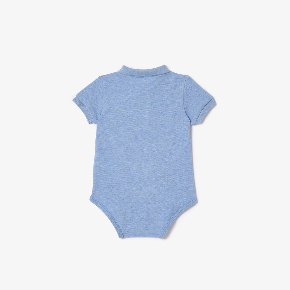 Baby Organic Cotton Piqué Bodysuit In Recycled Cardboard Box Set