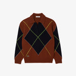 Intarsia Argyle Polo Shirt Sweater