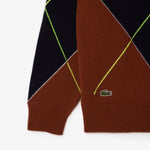 Intarsia Argyle Polo Shirt Sweater