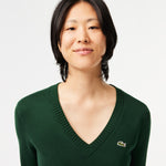 V Neck Sweater in Double Sided Cotton