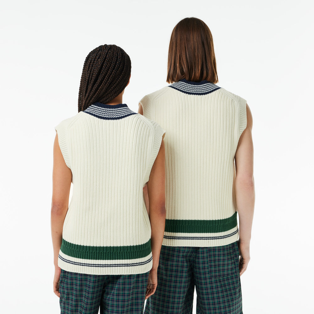 Heavy Knit Badge Tennis Sweater