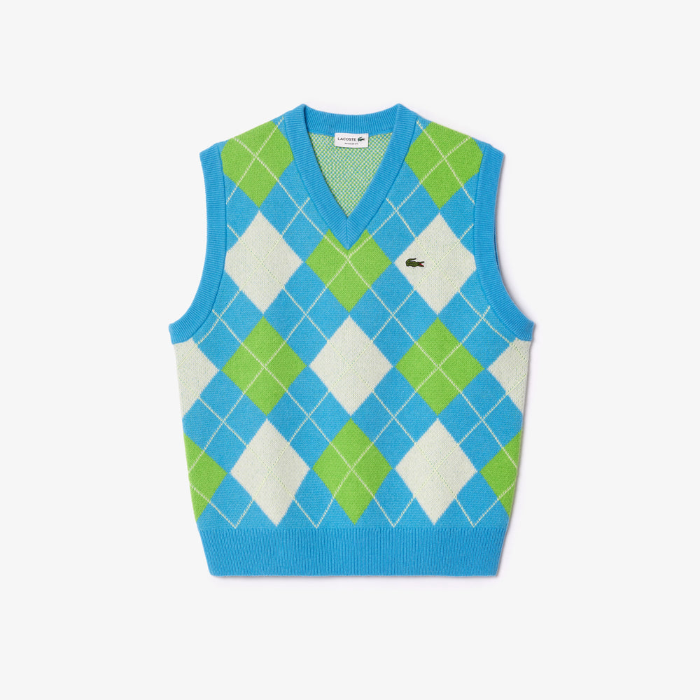 Wool Jacquard Argyle Sweater Vest   