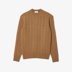 Cable Knit Wool Crew Neck Sweater