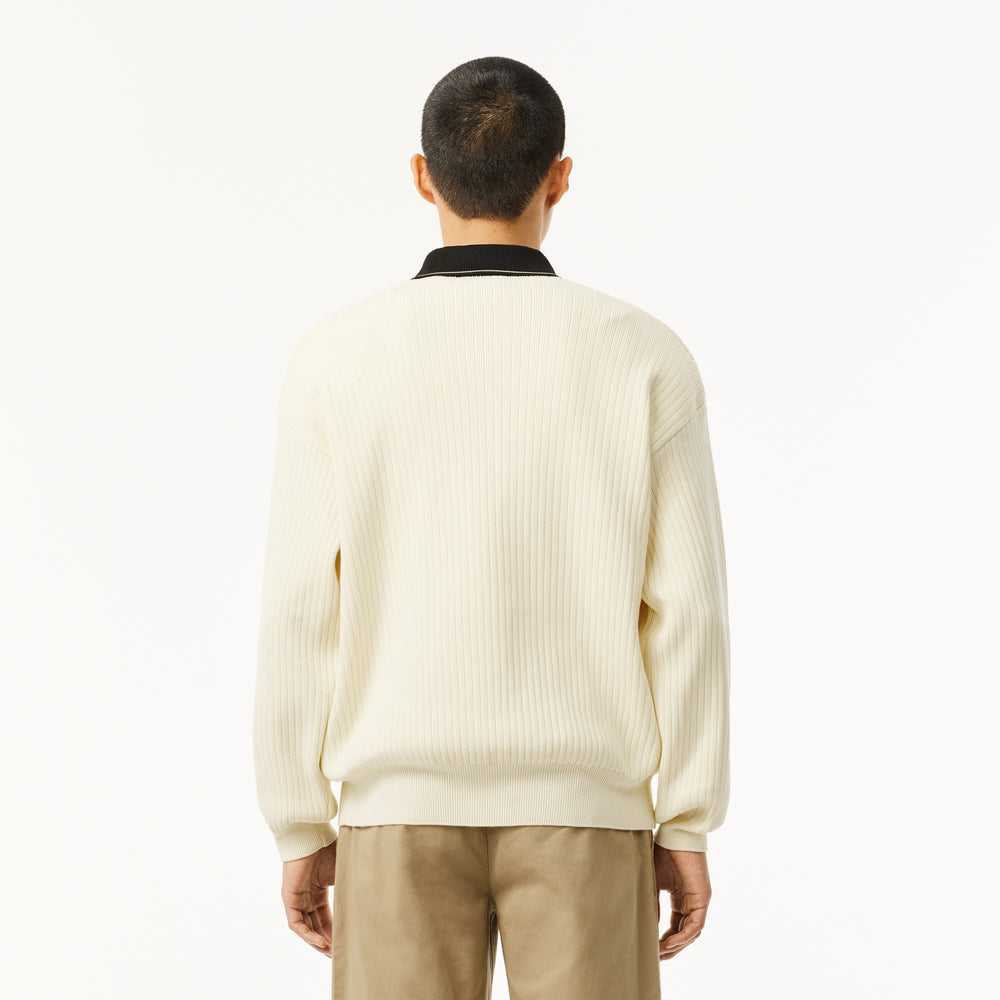 French Made Polo Collar Sweater