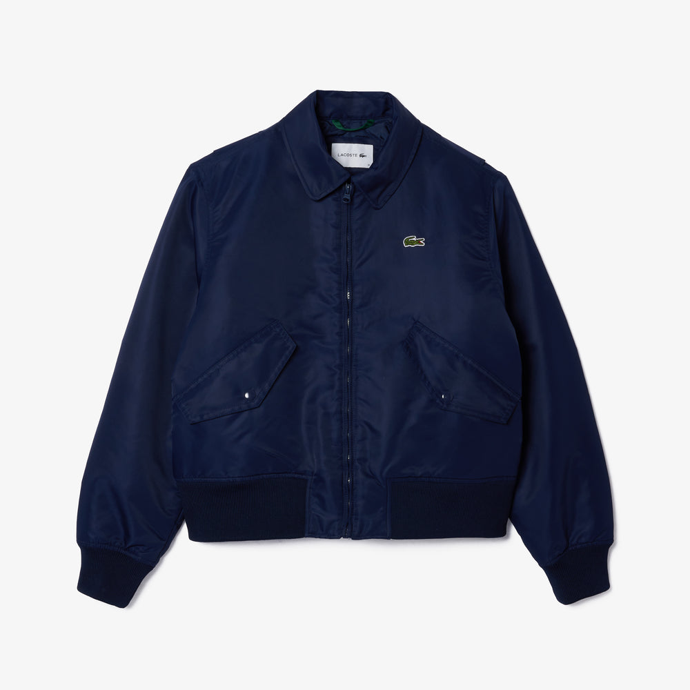 Oversized Logo Back Nylon Bomber Jacket