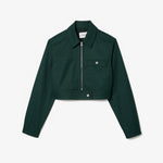 Cropped Contrast Topstitch Jacket