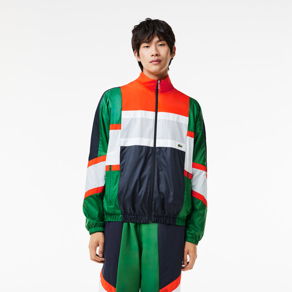 Mixed Material Colourblock Sportsuit Jacket