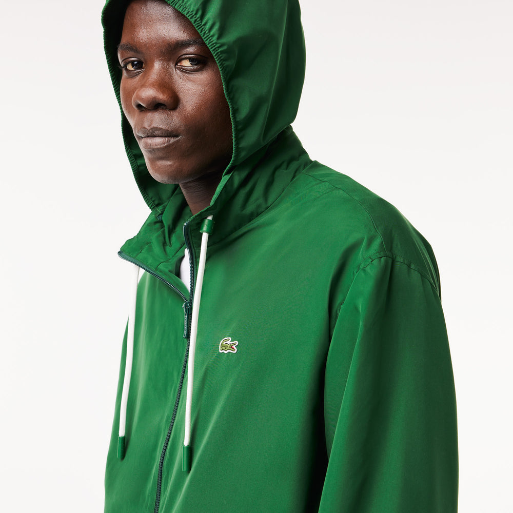 Short Water-resistant Sportsuit Jacket with Removable Hood