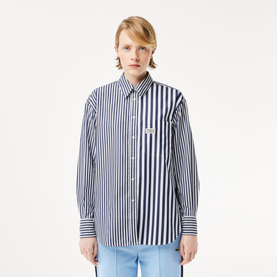 Lacoste x Bandier Striped Cotton Poplin Shirt