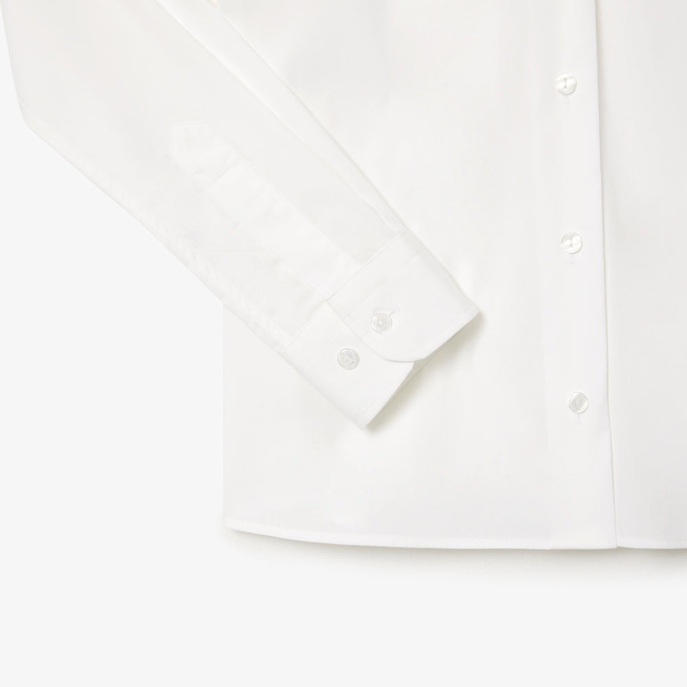 Poplin Shirt with Ribbed Collar