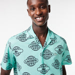 Globe Print Lacoste Cotton Twill Shirt