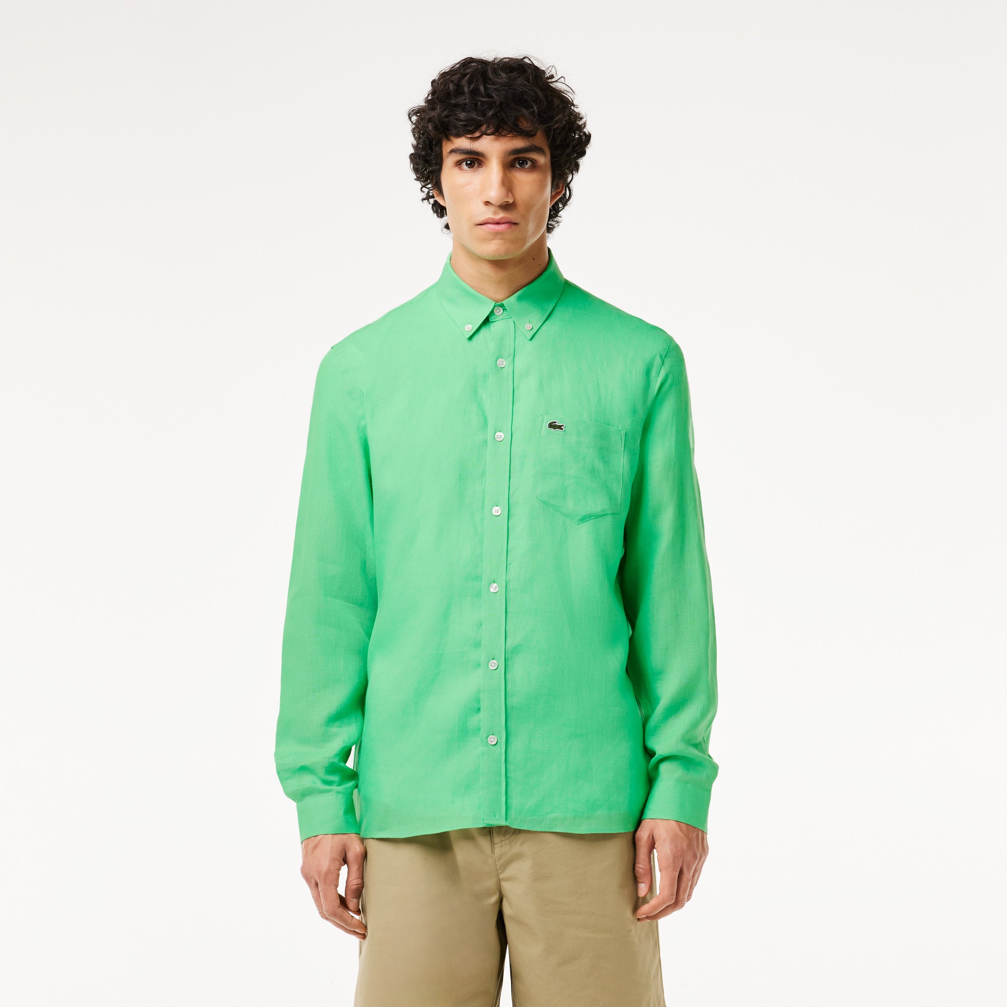 Lacoste linen shirt sale best sale