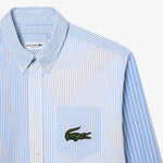 Unisex Lacoste Large Crocodile Striped Cotton Shirt
