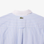 Striped Maxi Croc Contrast Collar Cotton Oxford Shirt