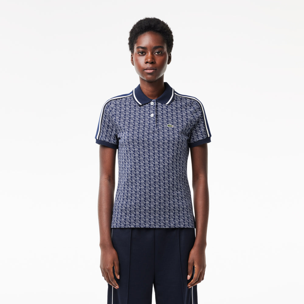 Slim Fit Lacoste Monogram Jacquard Polo Shirt