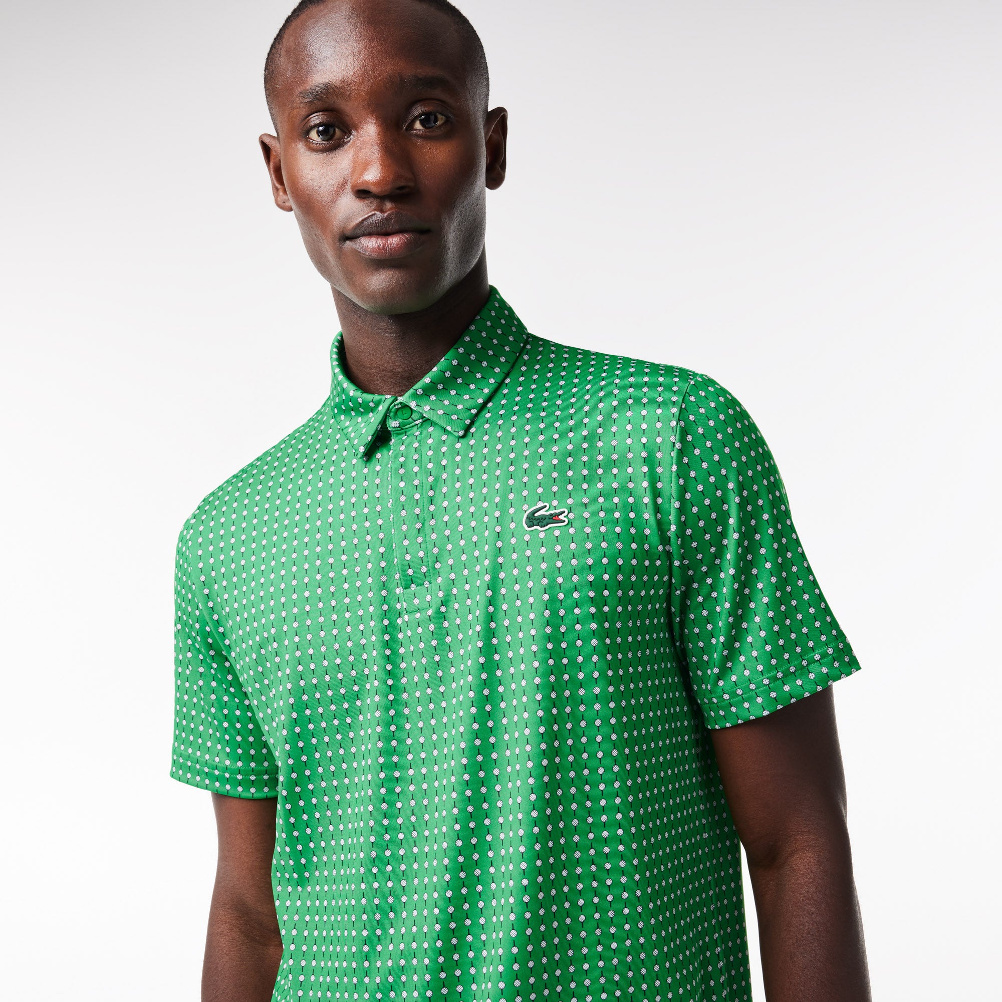 Men s Lacoste Golf Printed Recycled Polyester Polo Shirt