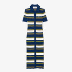 Striped Rib Knit Shirt Dress