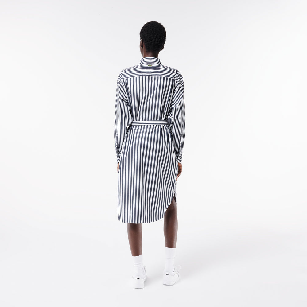 Oversized Striped Cotton Poplin Shirt Dress