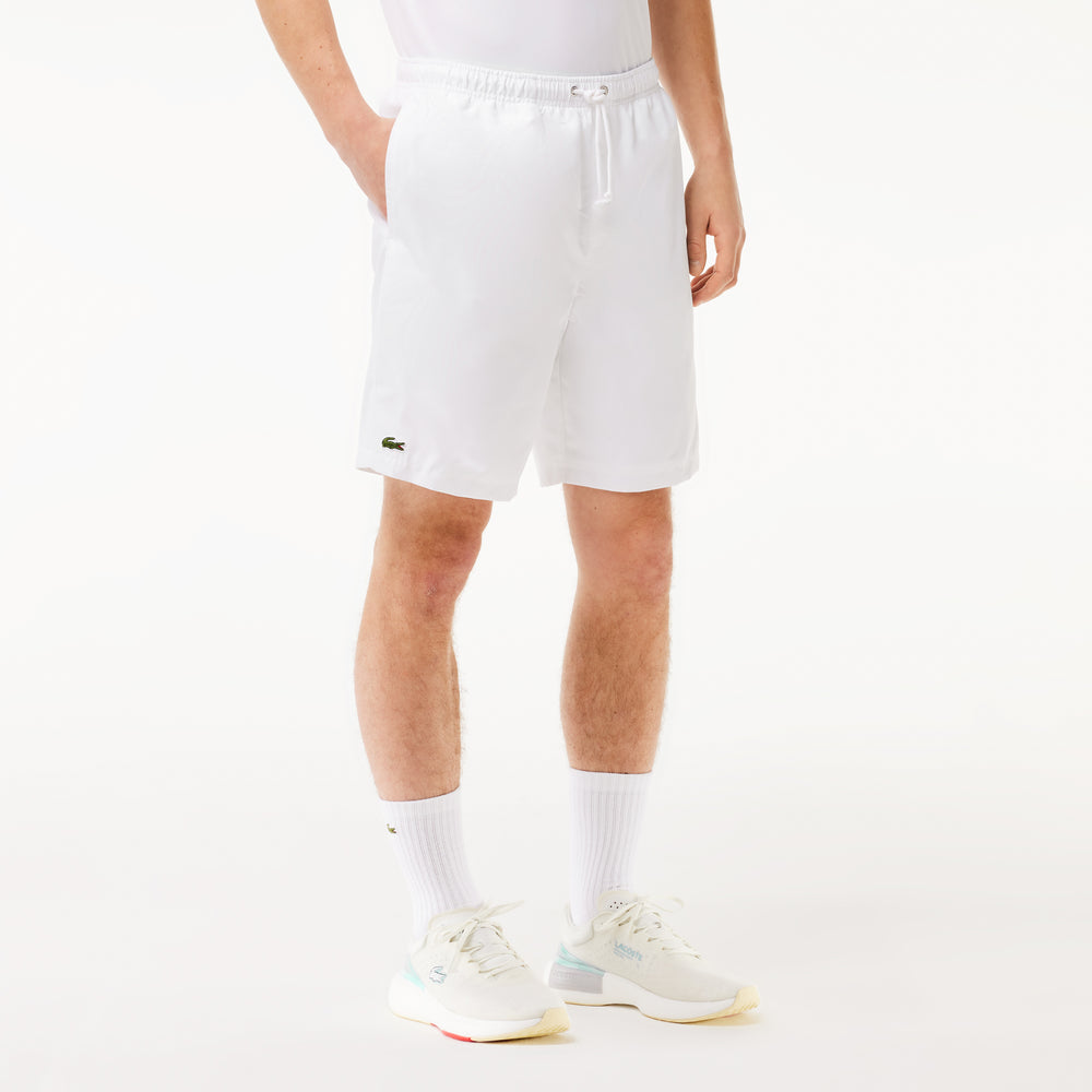 Men's Lacoste SPORT tennis shorts in solid diamond weave taffeta