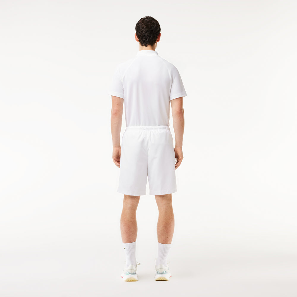 Men's Lacoste SPORT tennis shorts in solid diamond weave taffeta