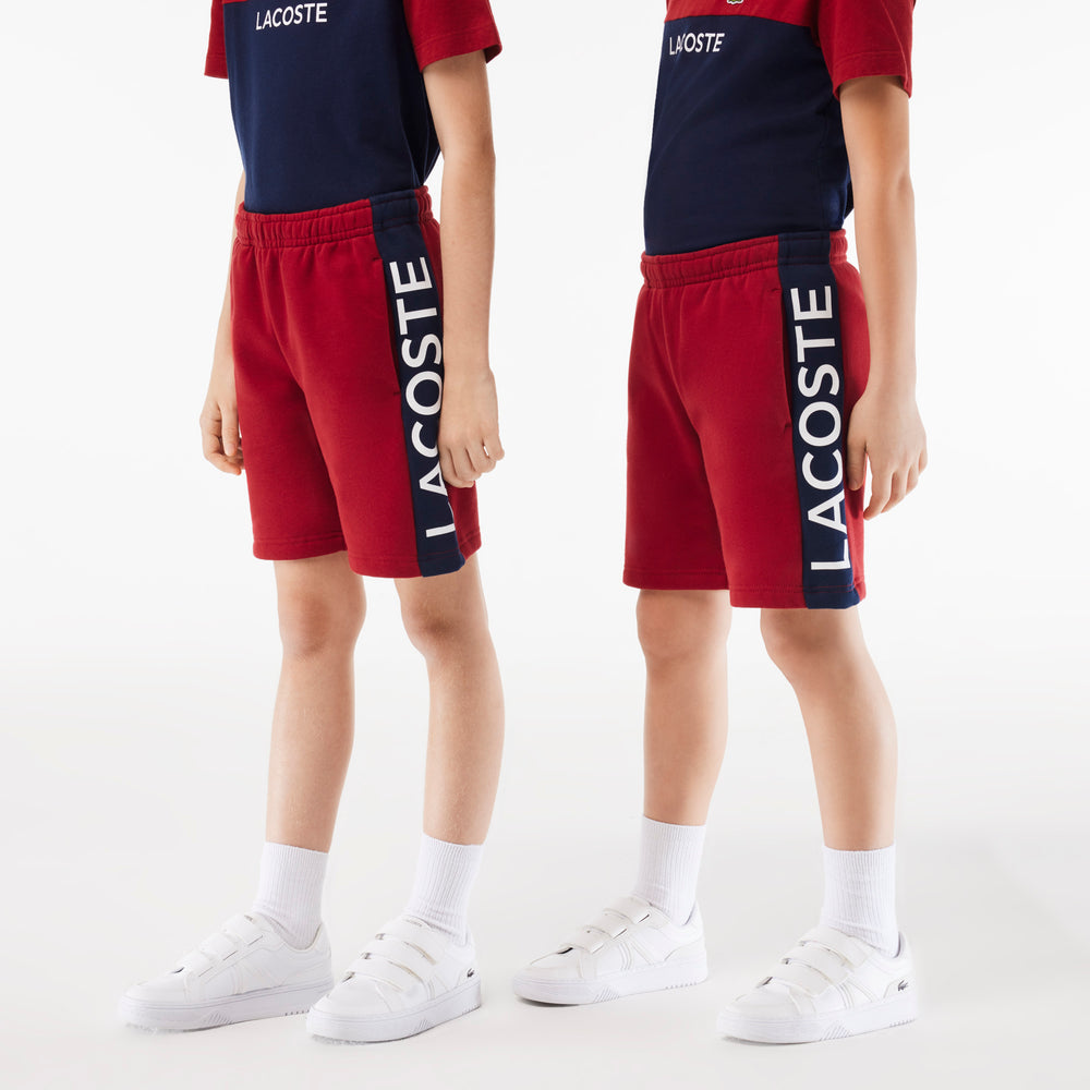 Kids’ Lacoste Colour-Stripe Organic Cotton Shorts