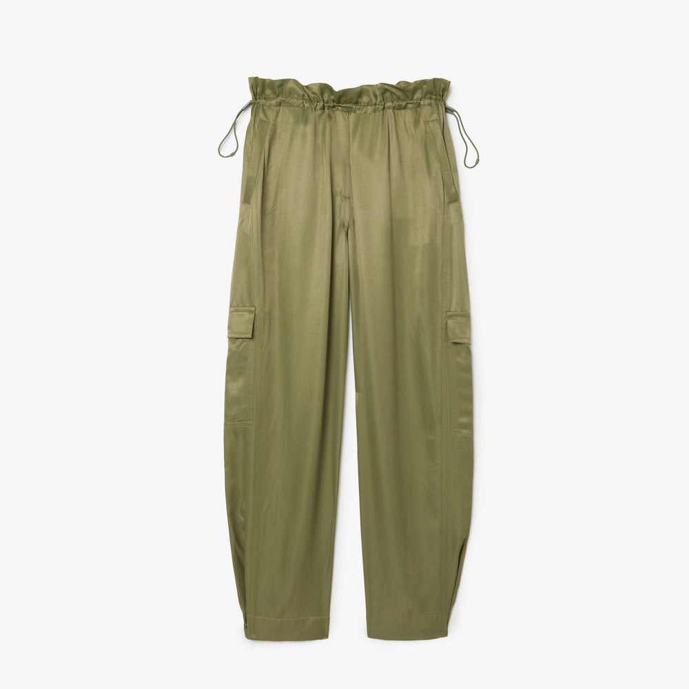 Oversized Satin Cargo Pants