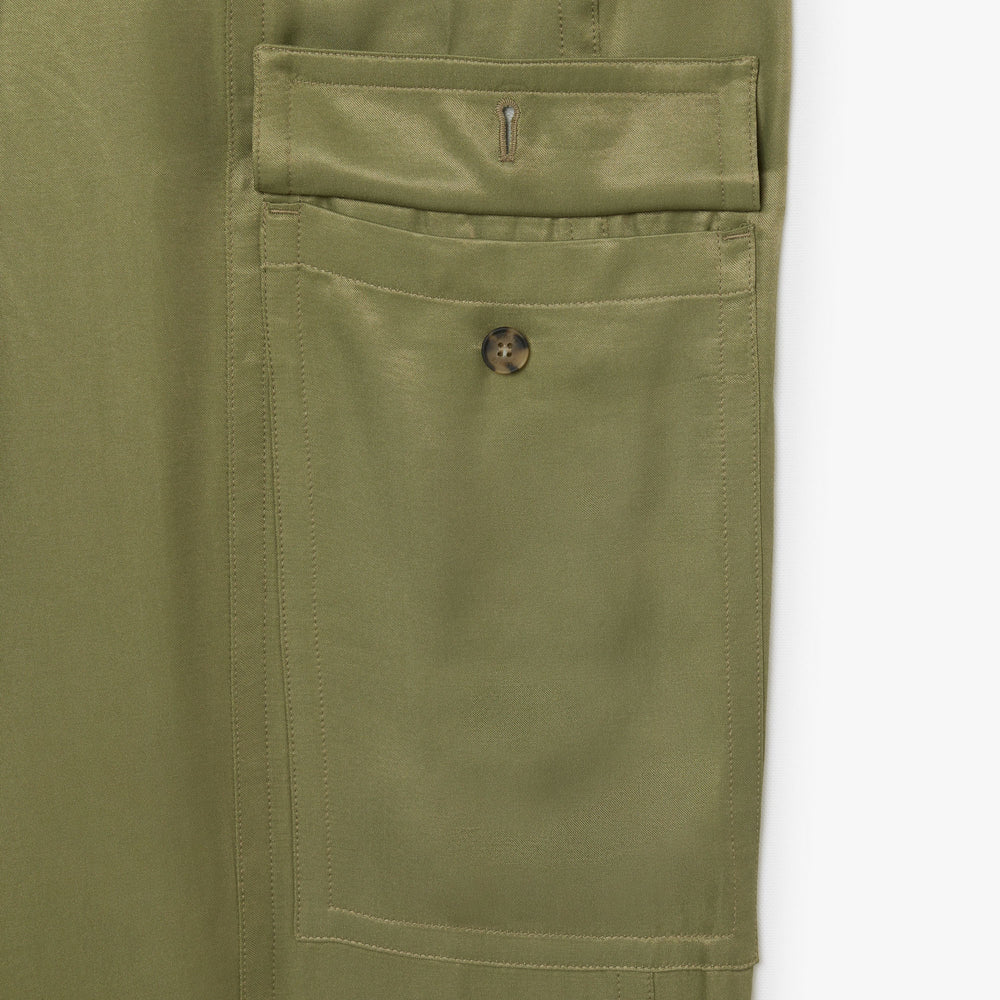 Oversized Satin Cargo Pants