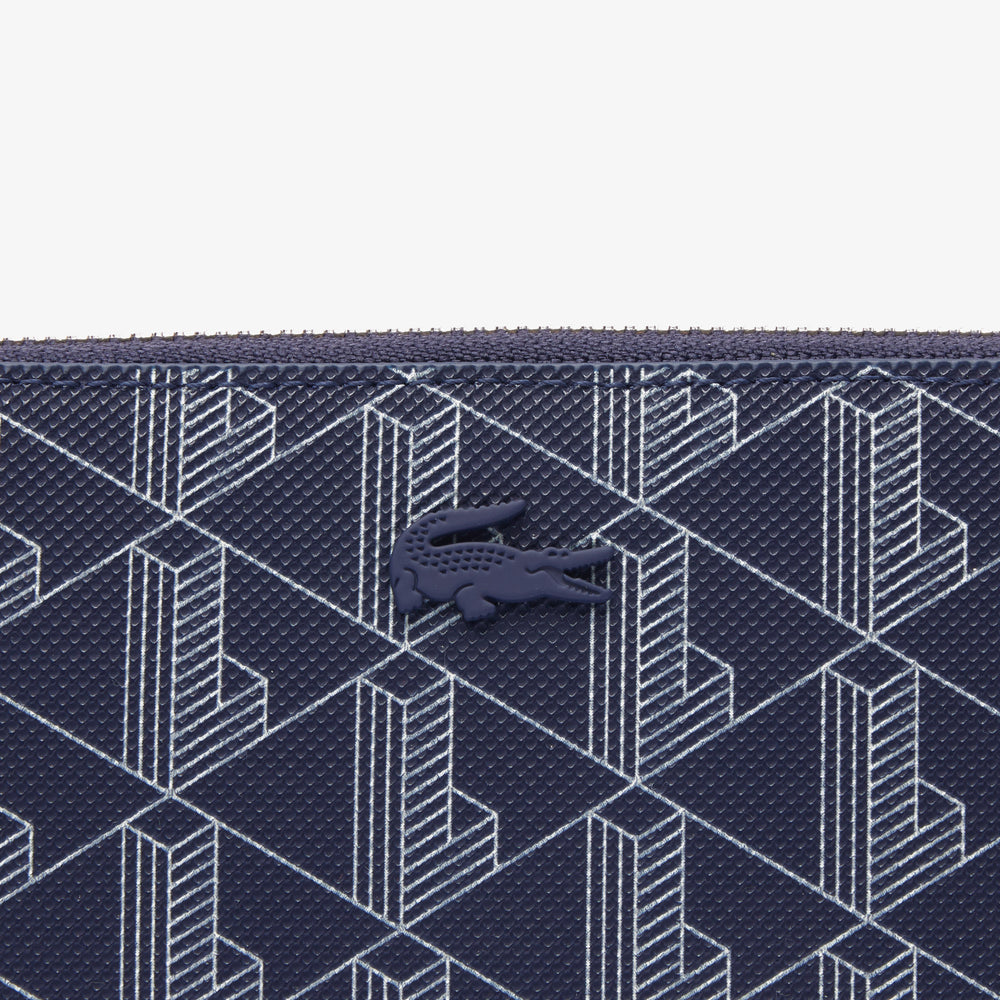 Daily Lifestyle Women's Lacoste Monogram Print Zip Wallet