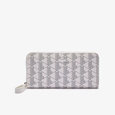 Daily Lifestyle Women's Lacoste Monogram Print Zip Wallet