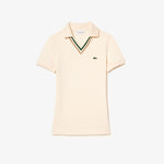 Slim Fit V Neck Stretch Piqué Polo Shirt