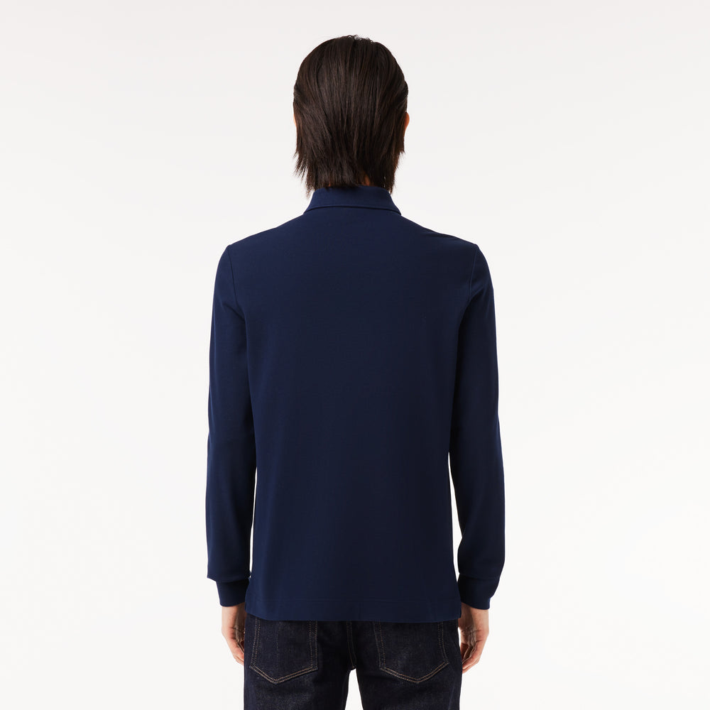 Smart Paris long sleeve stretch cotton Polo Shirt