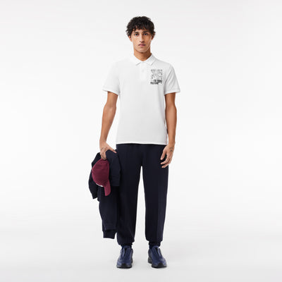 Back and Front Print Lacoste Movement Polo Shirt