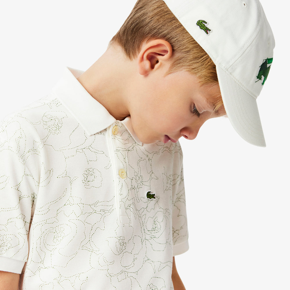 Flower Print Holiday Polo Shirt