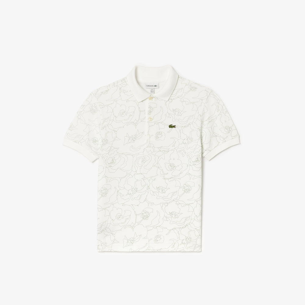 Flower Print Holiday Polo Shirt