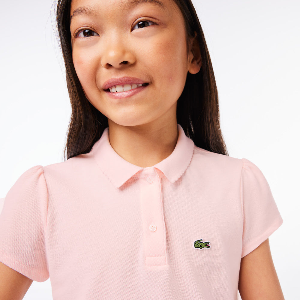 Girls' Lacoste Scalloped Collar Mini Piqué Polo Shirt