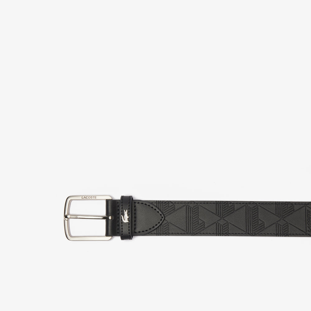 Embossed Leather Monogram Belt