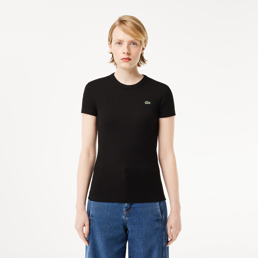 Women’s Slim Fit Ribbed Cotton T-shirt