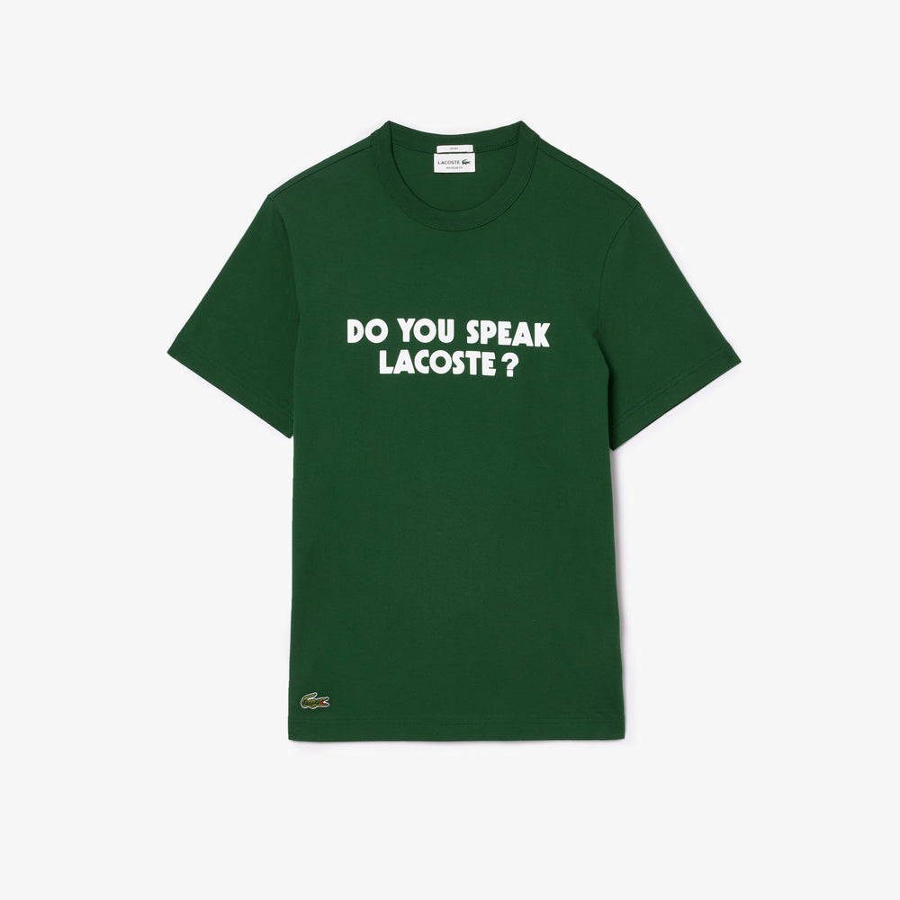 Piqué Effect Slogan Cotton Jersey T-shirt