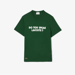 Piqué Effect Slogan Cotton Jersey T-shirt