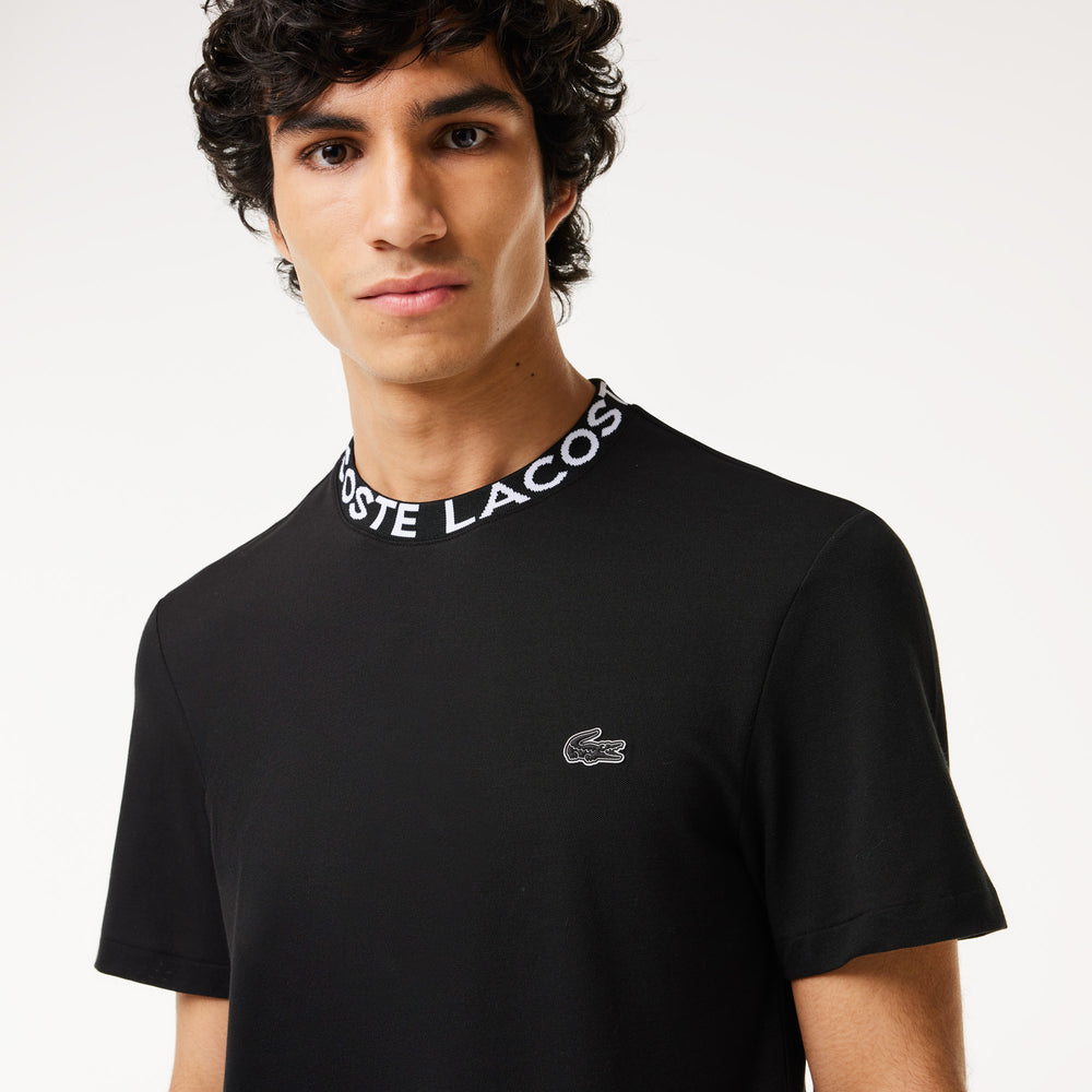 Jacquard Neck Piqué T-shirt