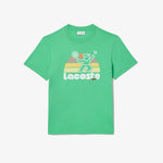 Washed Effect Tennis Print T-shirt