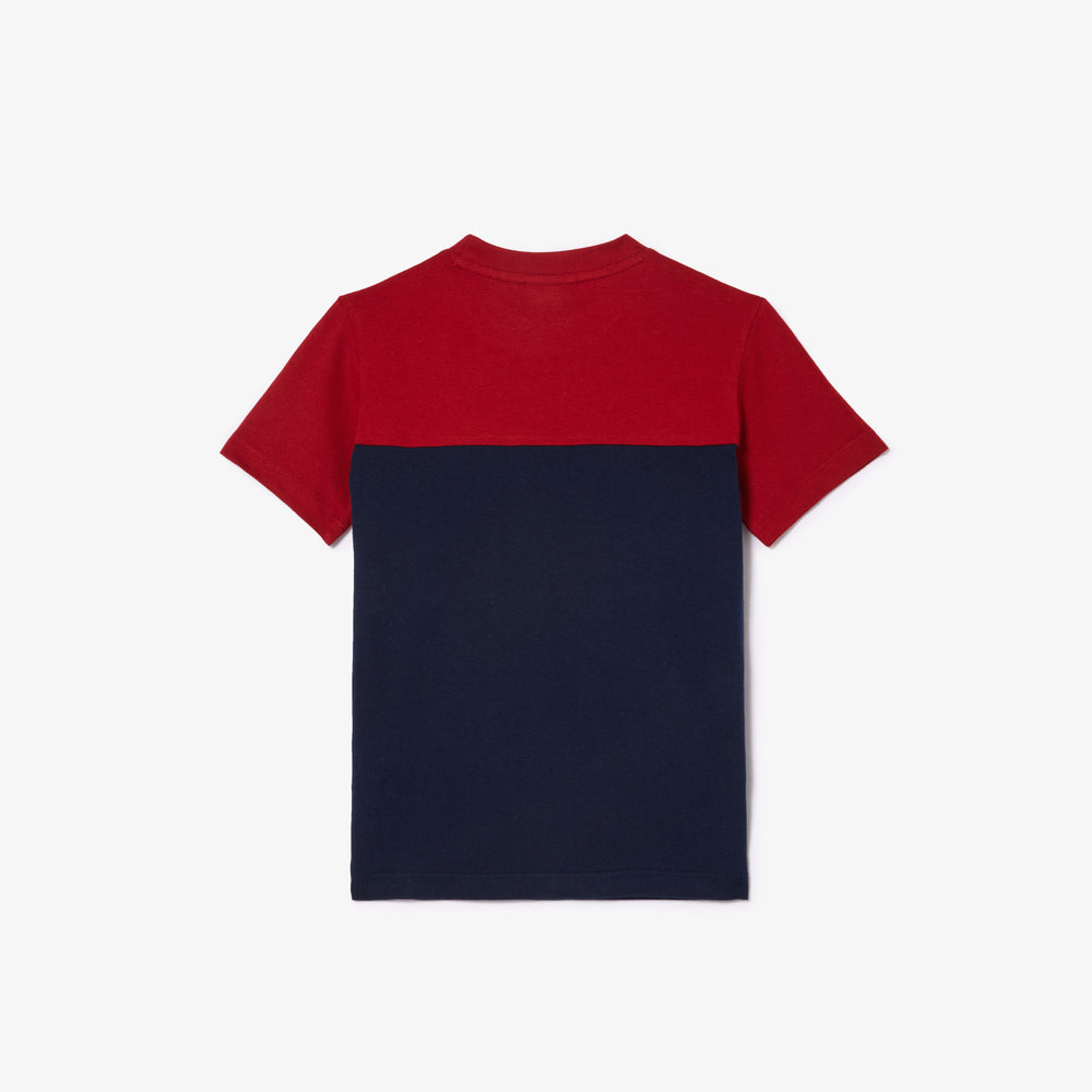 Kids’ Lacoste Colourblock Organic Cotton Jersey T-shirt